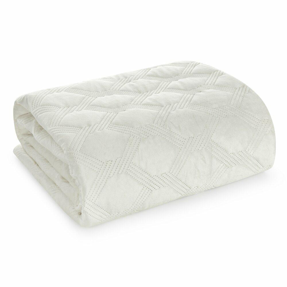 Elegancka Kremowa Narzuta SOFIA 170x210 Welwet