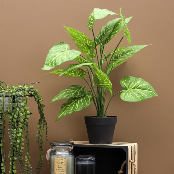 SZTUCZNA ROŚLINA Alocasia 55 cm z tworzywa sztucznego