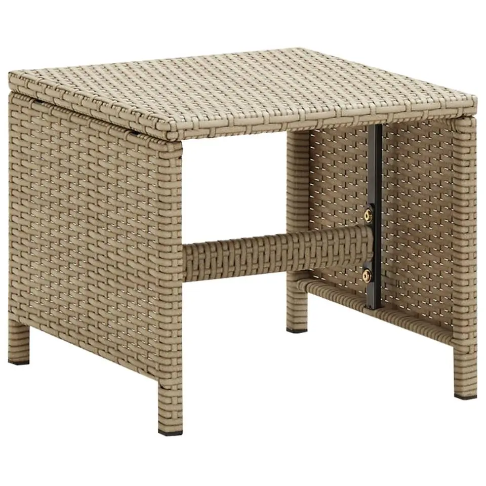 vidaXL - Kruk - Beige - Poly rattan - 2 stuks