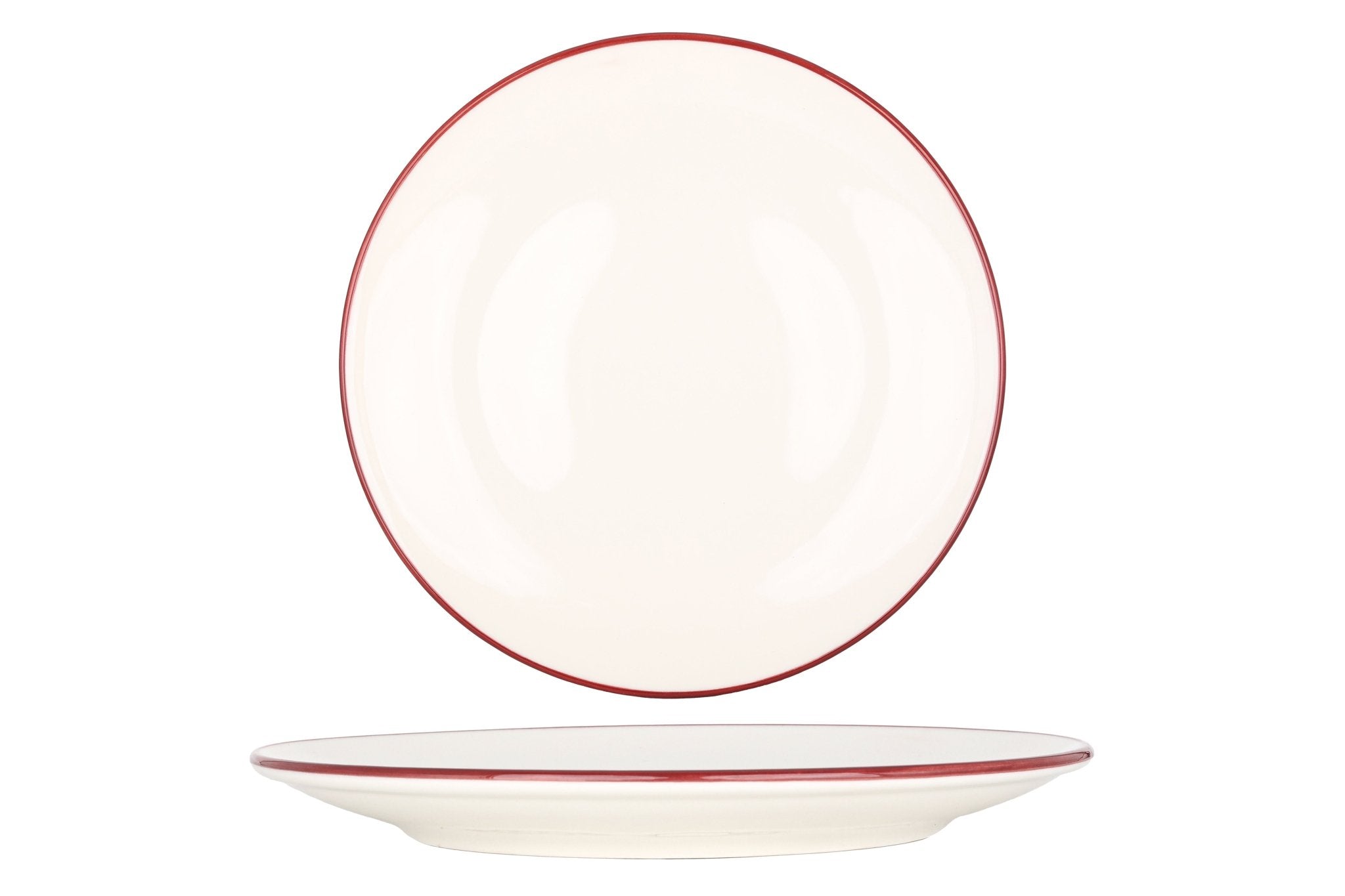 Bonna Dinerbord - Linea Burgundy - Porselein - 25 cm - set van 6