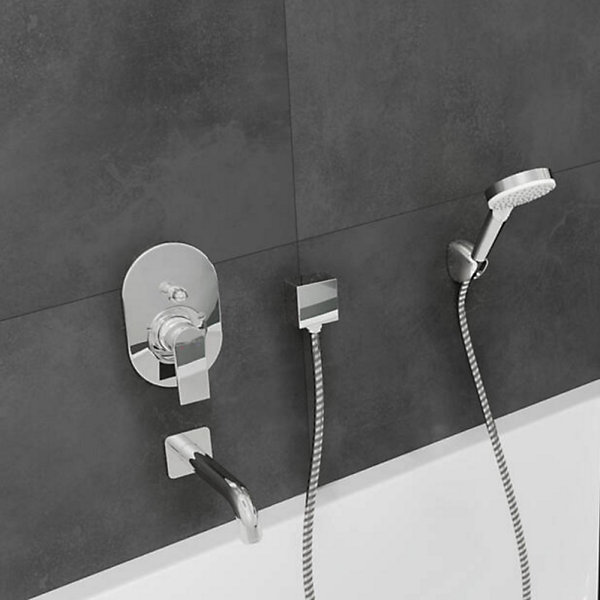 Coude de raccordement HANSGROHE FixFit Square Chromé