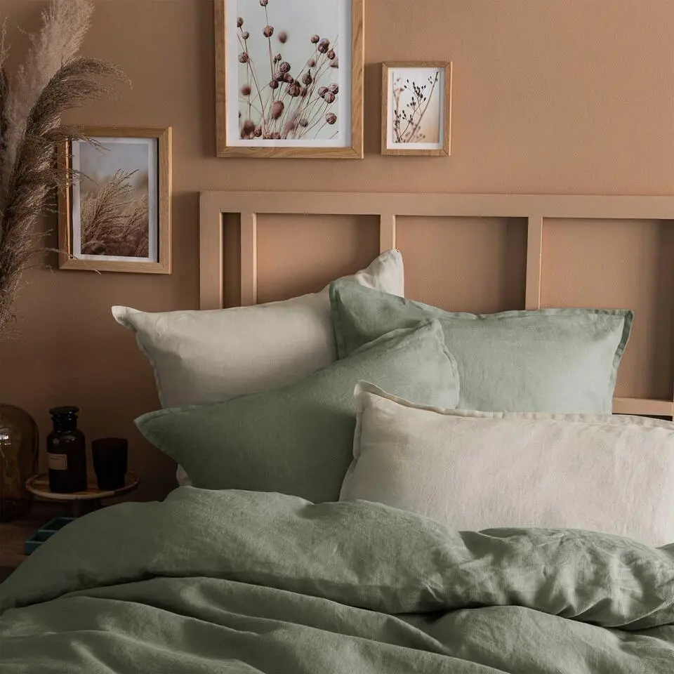 Matt & Rose Set Kussenslopen Mosgroen - 50 x 70 cm - 100% Linnen