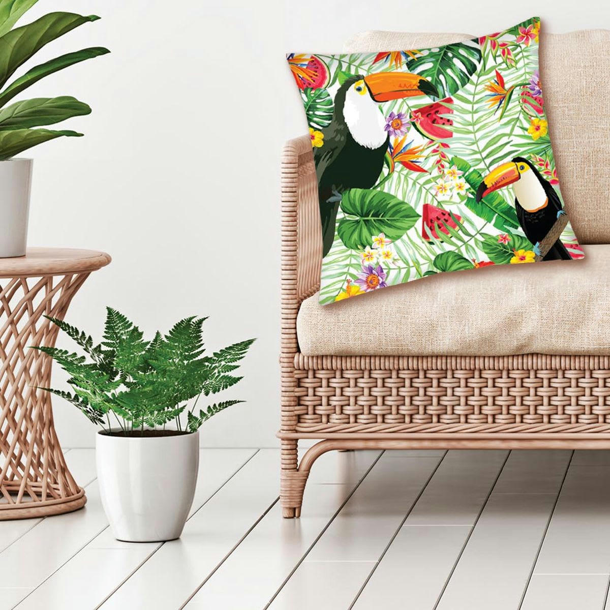 TOUCAN - Housse pour coussin à garnir 40x40