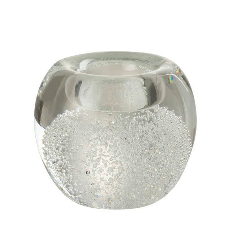 VERRE - Photophore presse-papier en verre transparent