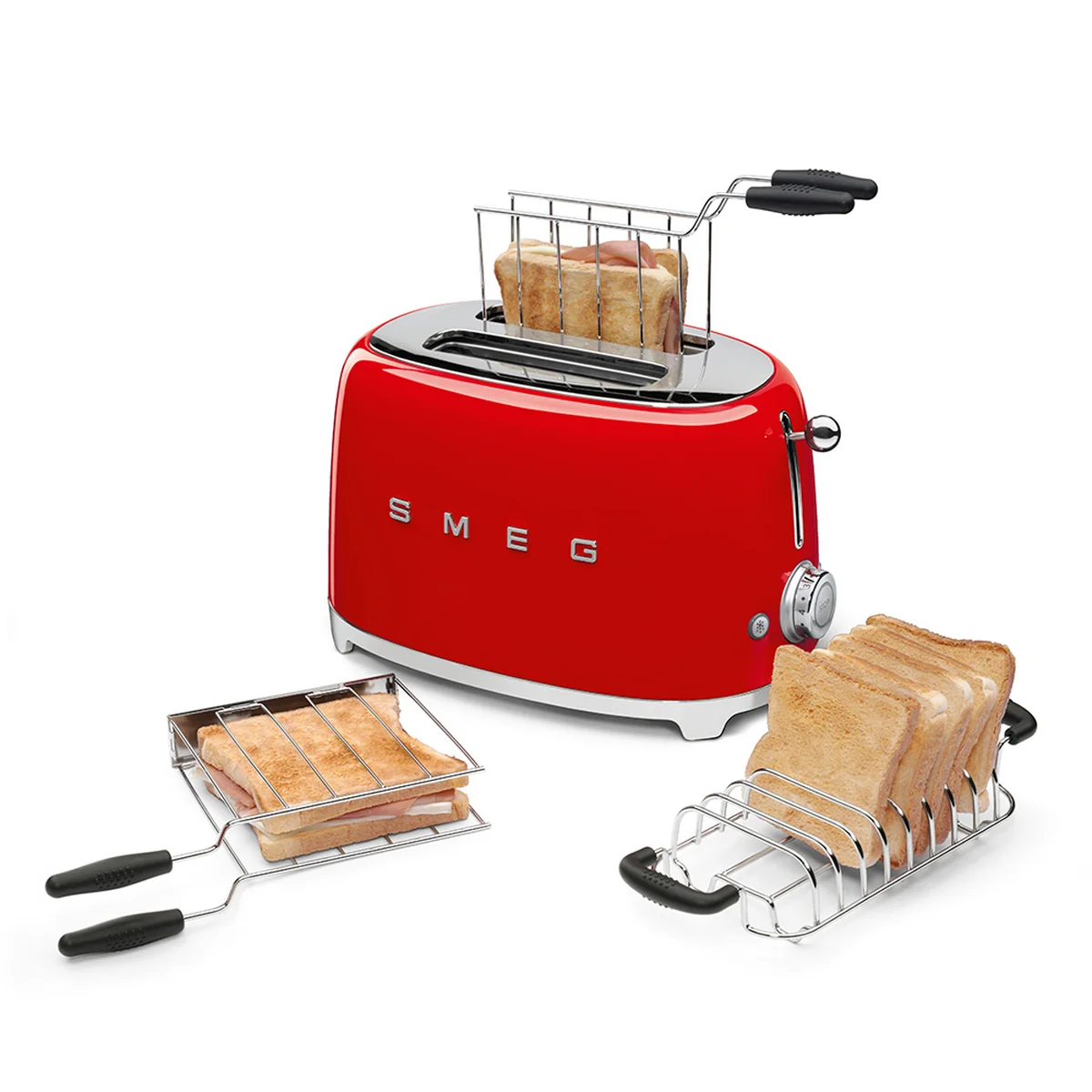 Smeg - Sandwich-Zangen für TSF01/TSF03 Toaster, Edelstahl (2er-Set)