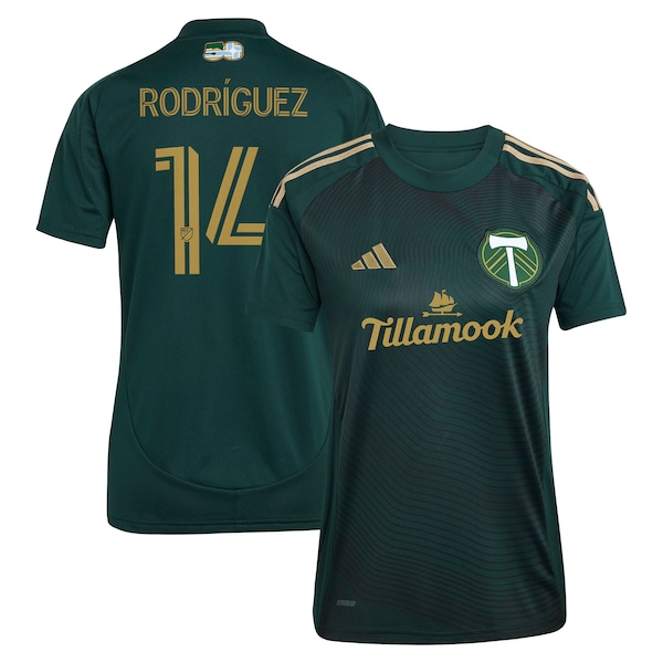 Jonathan Rodríguez Portland Timbers adidas Women's 2025 Forever Green & Gold Replica Player Jersey - Green