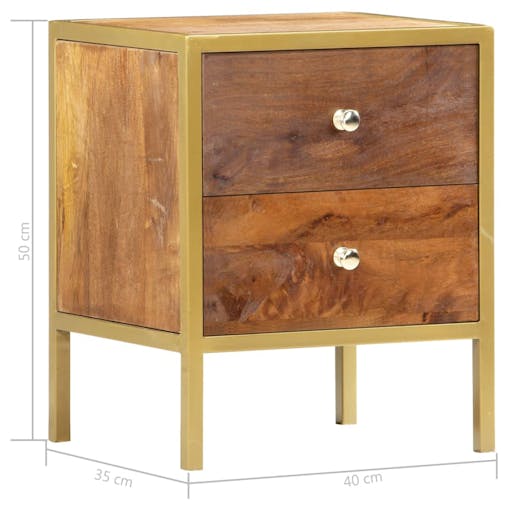 NNEVL Bedside Cabinet 40x35x50 cm Solid Mango Wood