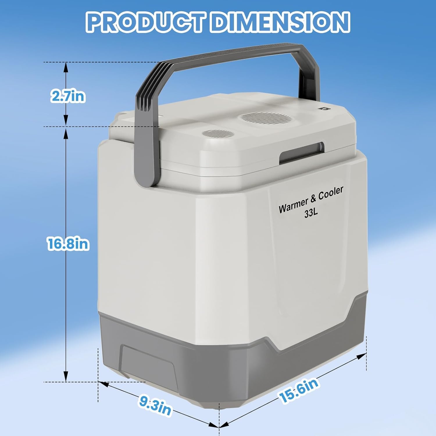 TrailBlaze 35 QT (33 l) Car Refrigerator Portable 12V Fridge 12 Volt Freezer Compressor Cooler 12V/24V DC 110V AC for Truck Van RV Camper SUV and Home Use
