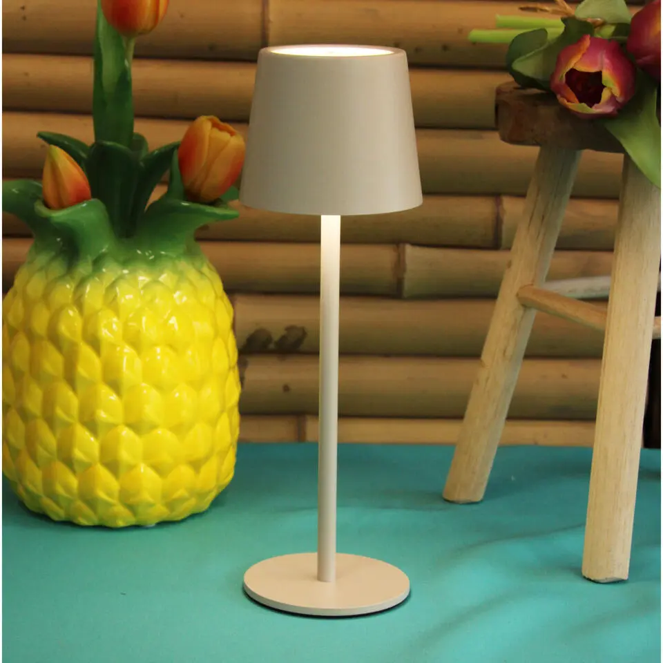 Anna Collection Portable tafellamp - beige/zand - binnen/buiten - D9 x H27 cm