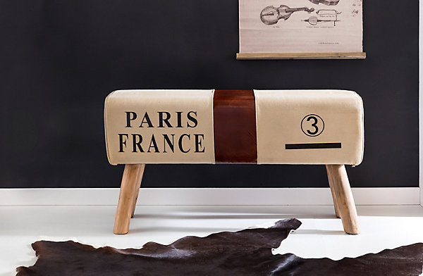 Banc en tissu 91 cm Bois Massif Rembourré Banc Banquette Petit Colour FineBuy
