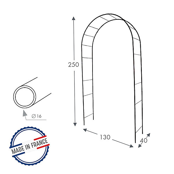 Arche Tube Rond 16mm Basics Noir - Louis Moulin