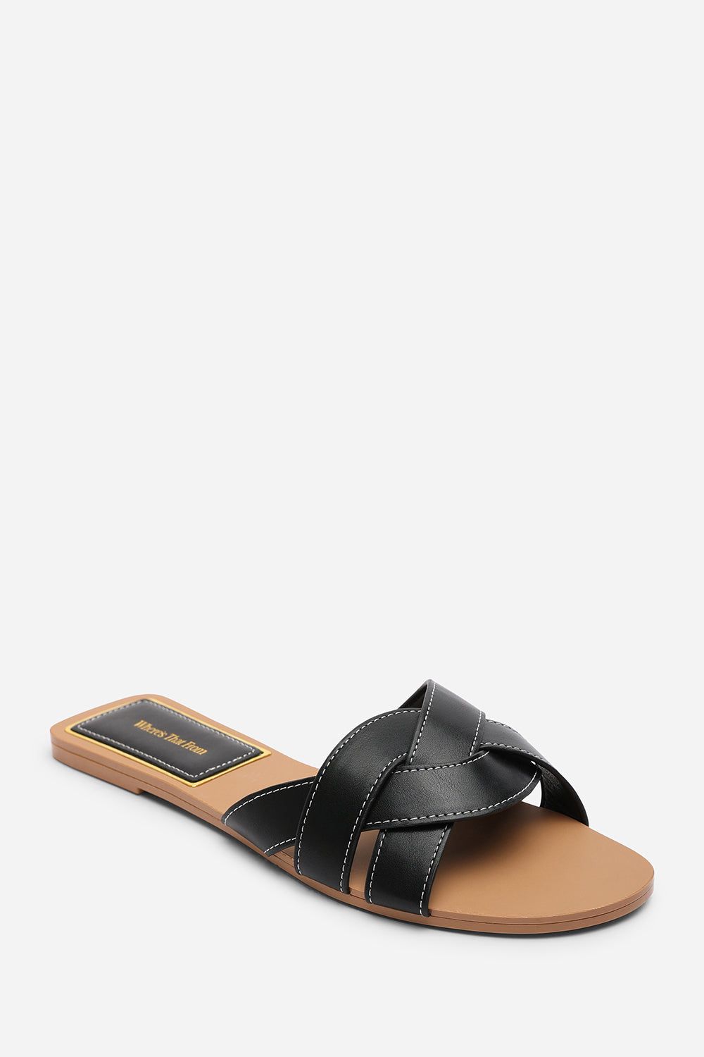 Where's That From Arixa' Woven Strap Flat Slider Sandals