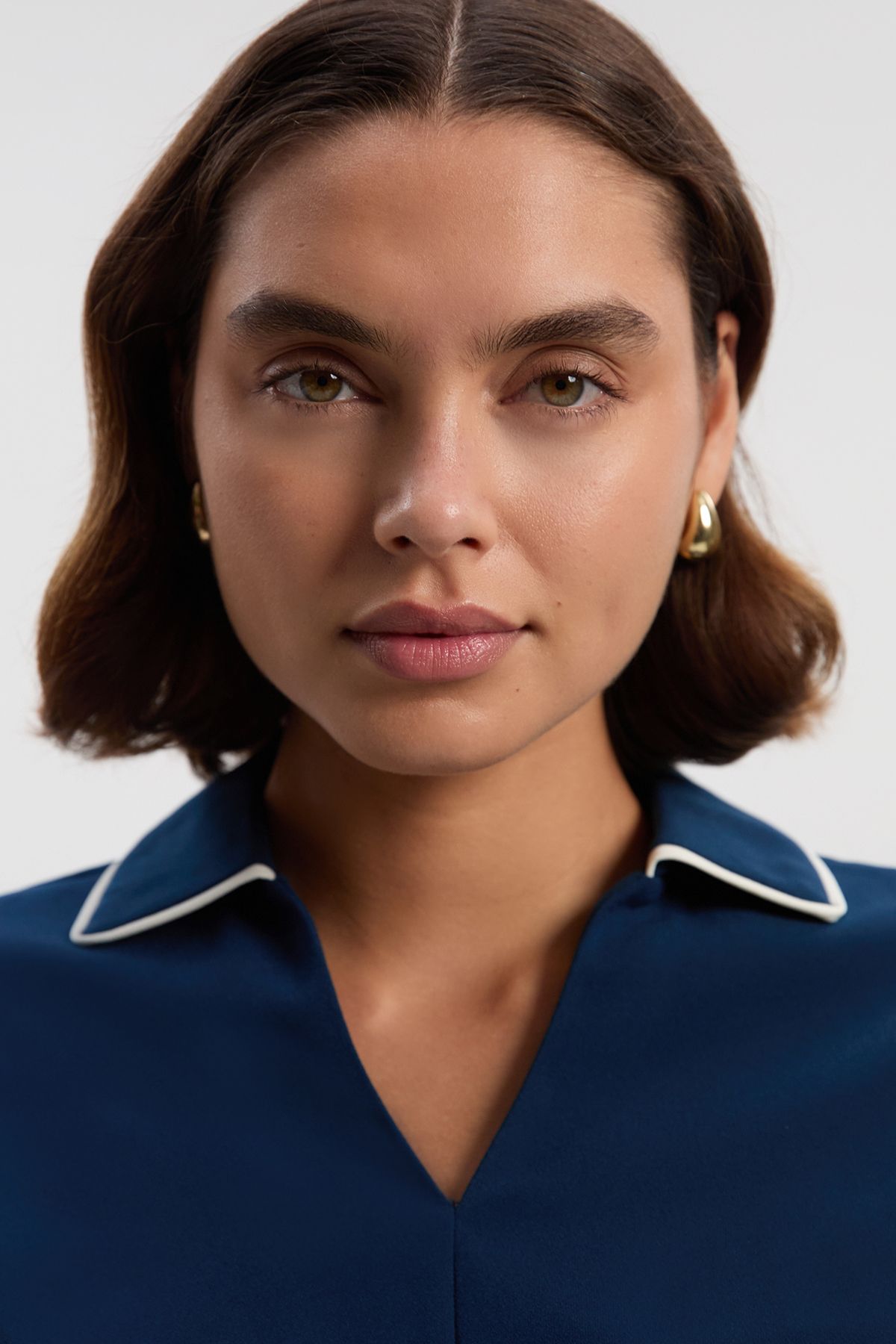 KarenMillen Tall Tailored Crepe Tipped Tailored Mini Shirt Dress