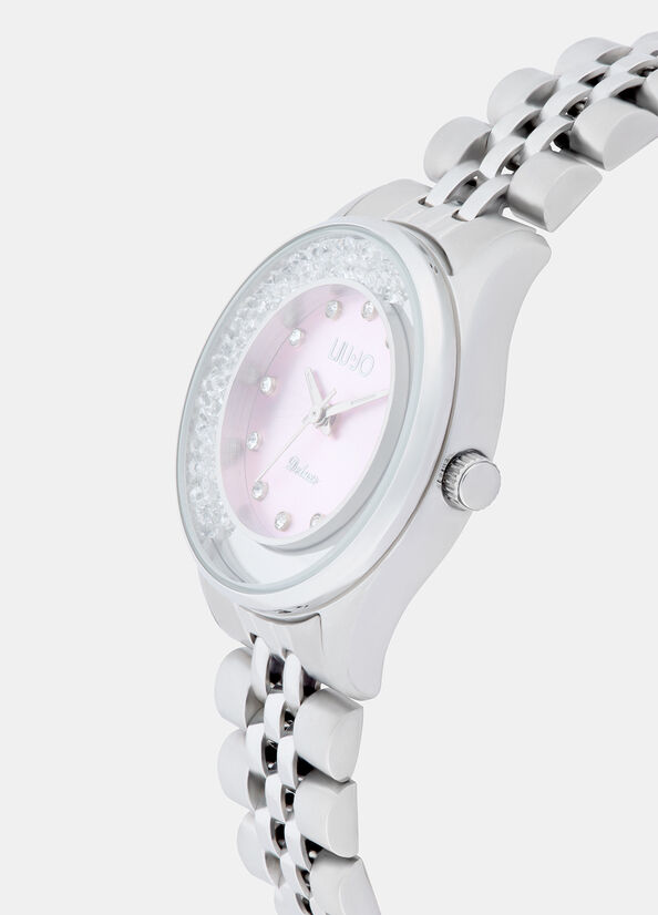Orologio in acciaio con brill