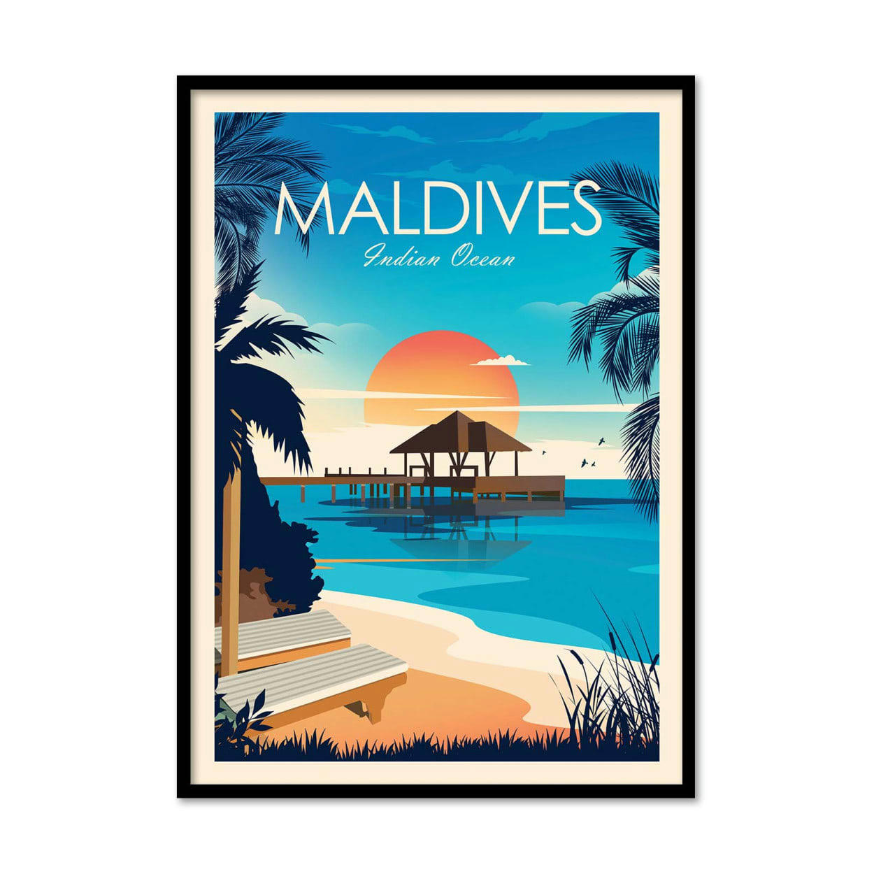 STUDIO INCEPTION - MALDIVES - STUDIO INCEPTION - Affiche d'art 50 x 70 cm