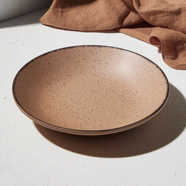 Talerz głęboki 23 cm Terra Salmon porcelana pomarańczowy okrągły obiadowy