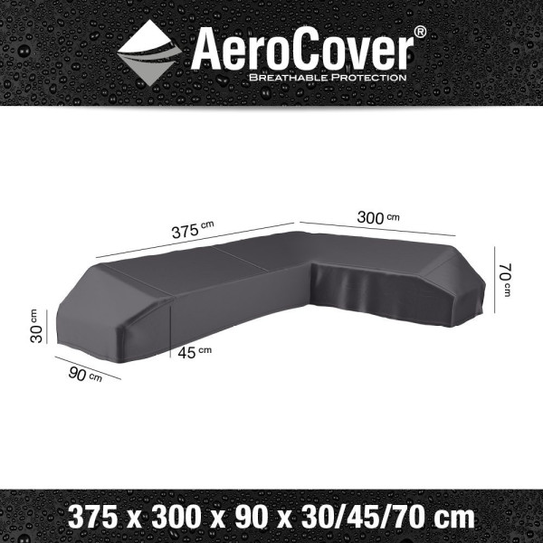 Pokrowiec na zestaw ogrodowy narożny7888 300x375x70 AeroCover szary