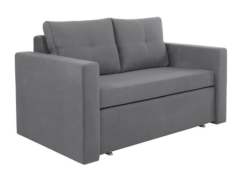 Sofa dwuosobowa Bunio III rozkładana z pojemnikiem szara