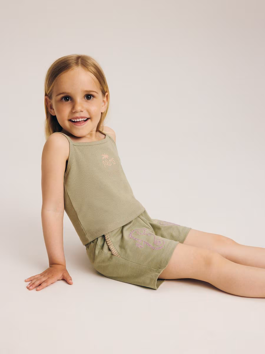 Cotton Shorts With Embroidery