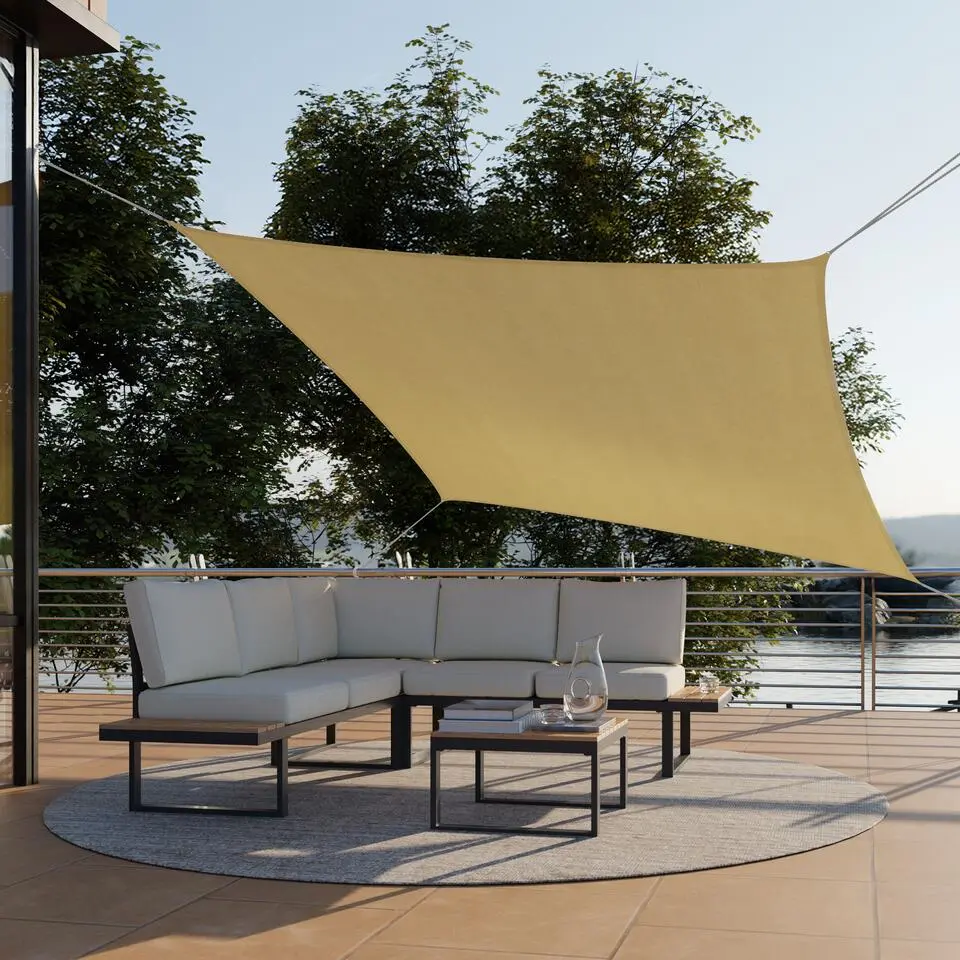 tectake Schaduwdoek Sunny, weerbestendig HDPE-materiaal met UV-bescherming