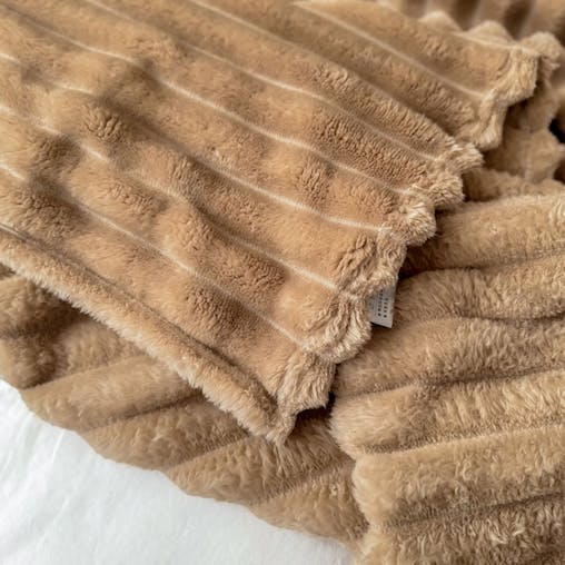 SOGA 2x 200x230cm Warm & Cozy Flannel Polyester Throw Blanket Light Brown