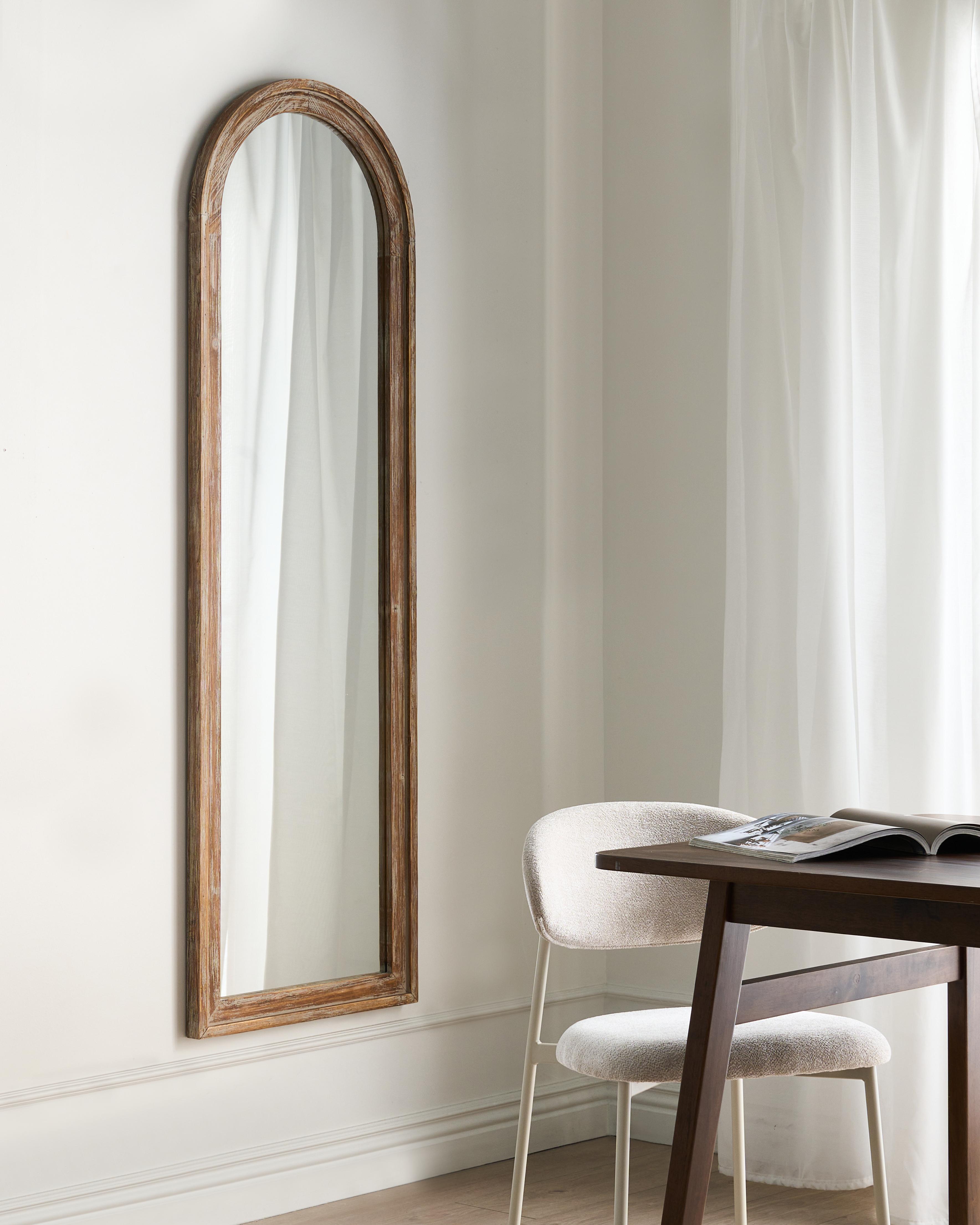 Wall Mirror COIGNY 55 cm 170 cm Fir Wood Light Brown