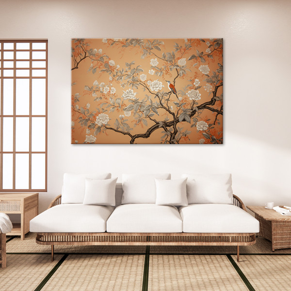 Feeby Obraz na płótnie, Ptak Drzewo Chinoiserie 60x40