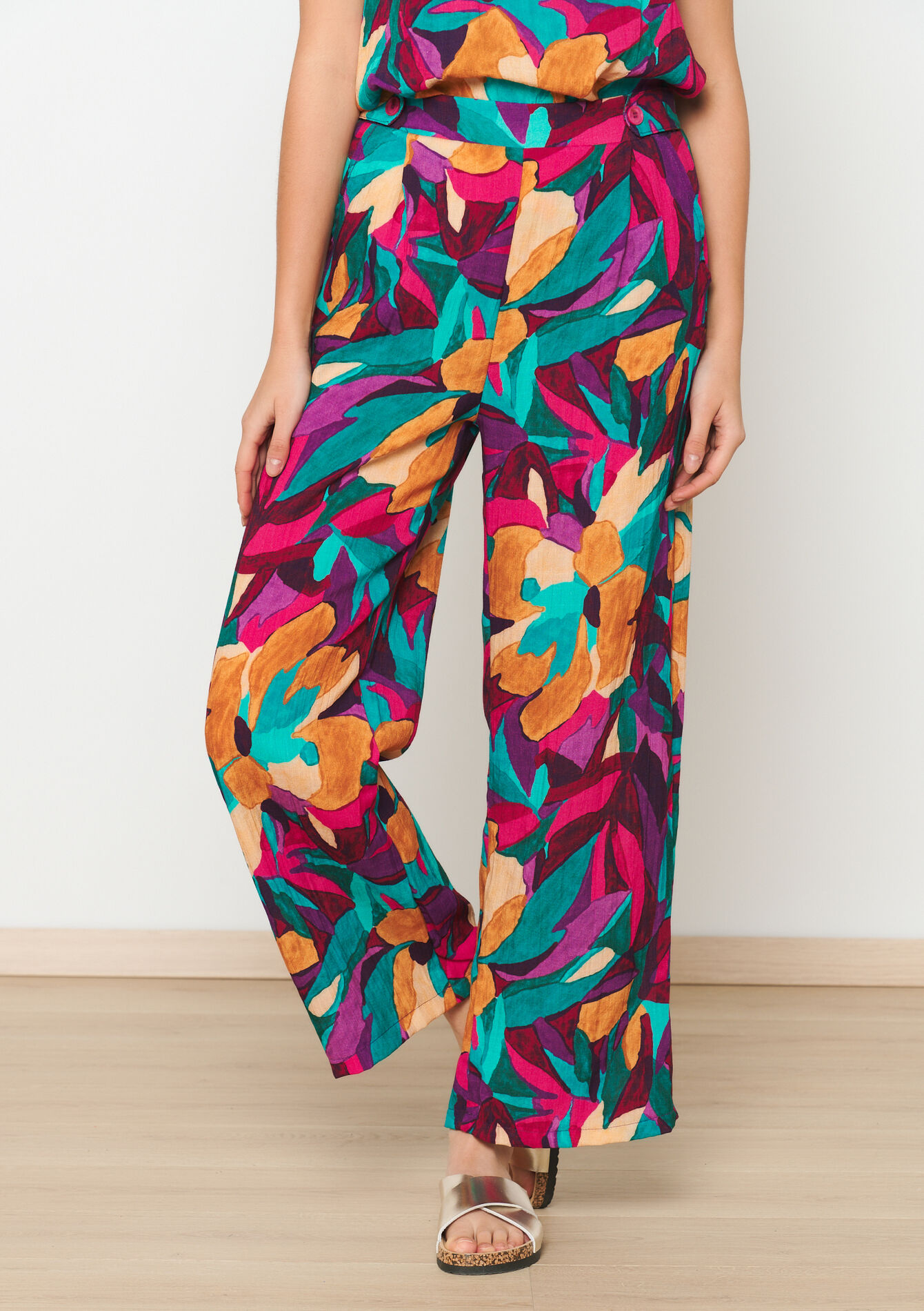 Broek met aquarelle print
