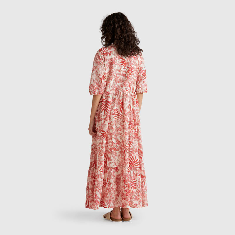 Dress with tropical print