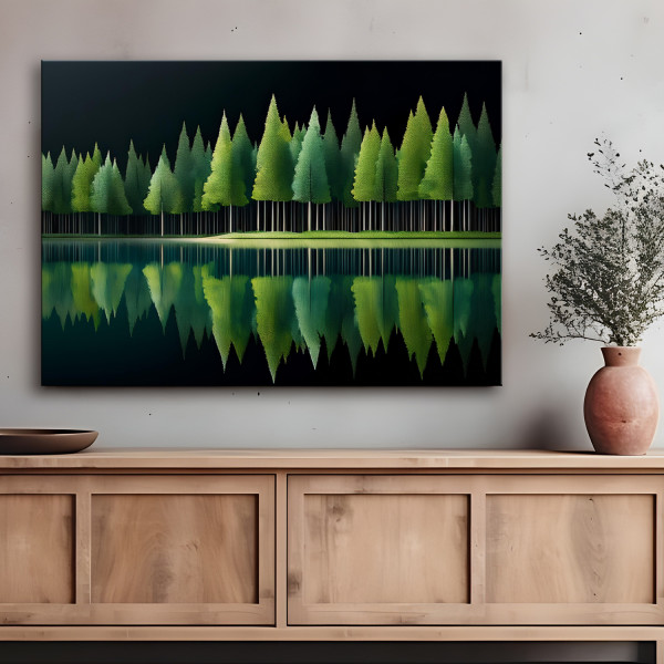 Feeby Obraz na płótnie, Zielony Las Jezioro Natura 60x40