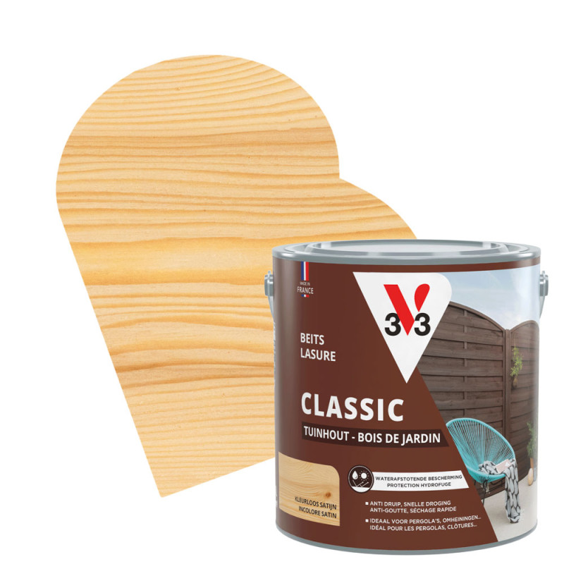 Lasure pour bois de jardin Classic incolore 2,5 L V33