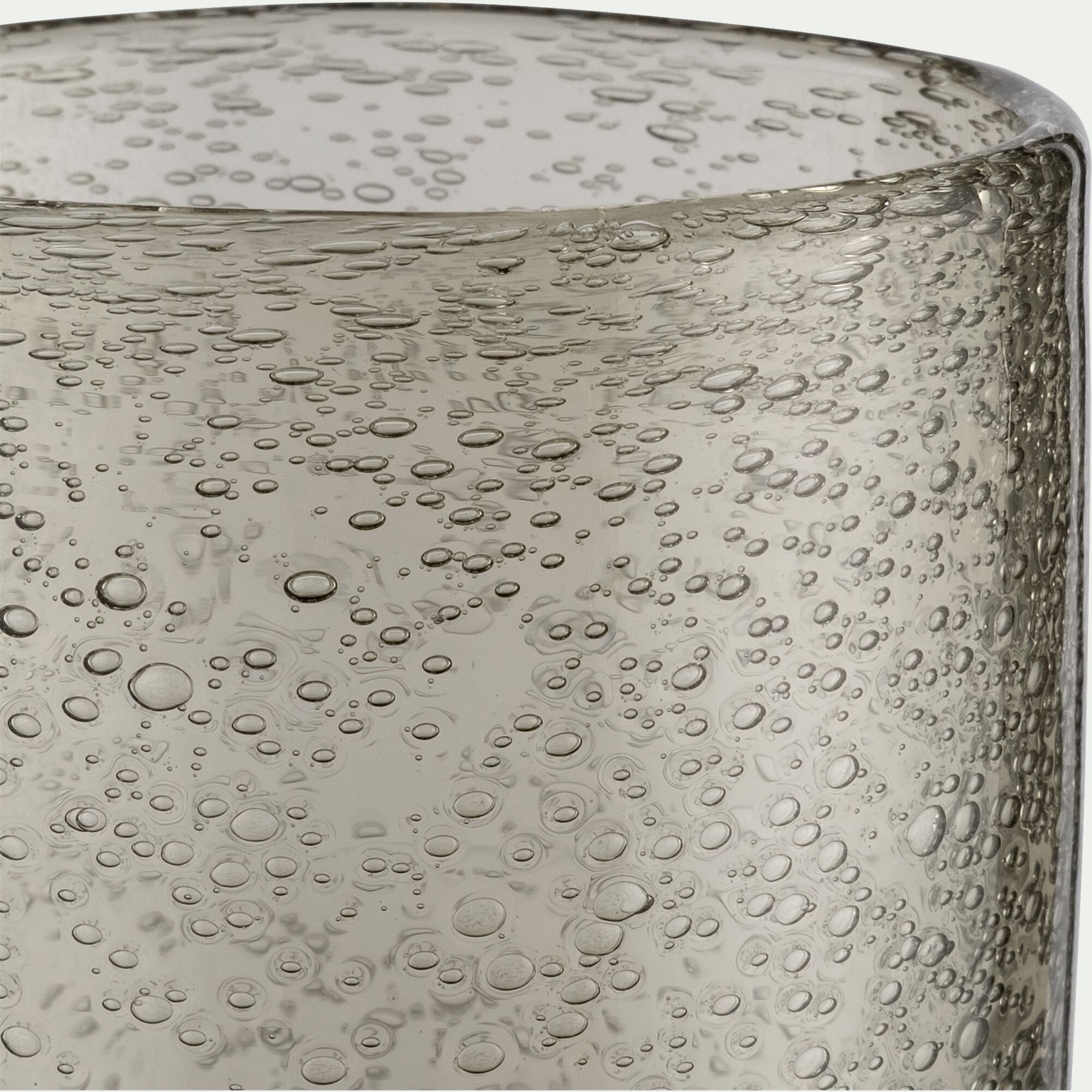 GOULADO - Verre à pied en verre bullé 25cl - gris