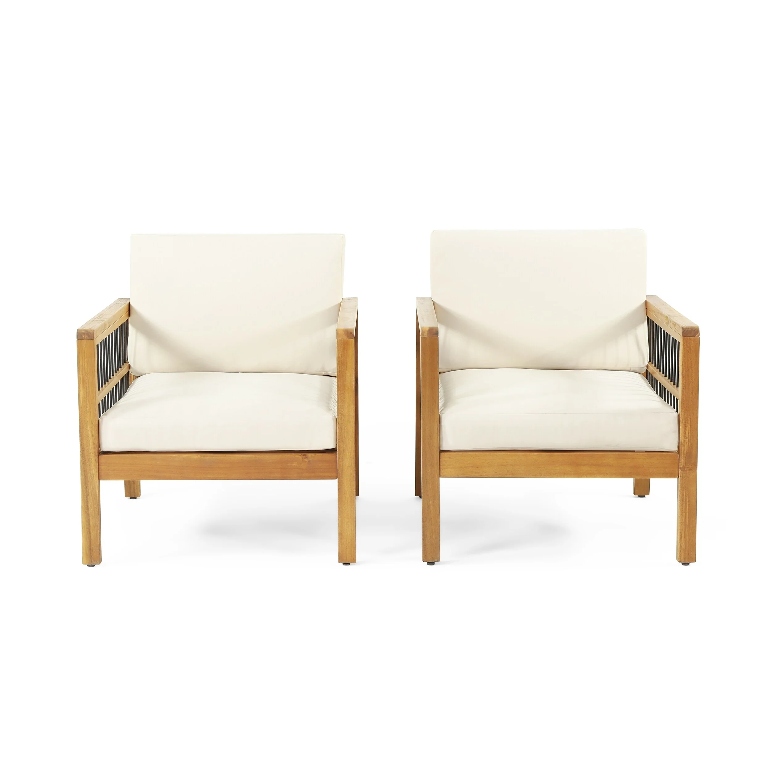Elias Outdoor Acacia Wood Outdoor Club Chairs by Christopher Knight Home