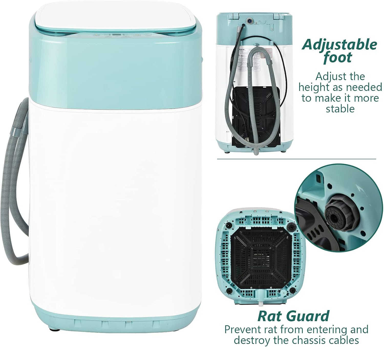Giantex Portable Washing Machine, Washer and Spinner Combo 8lbs, with Faucet Adapter, 1 cu.ft 6 Program 6 Water Levels Built-in Drain Pump, Top Load 2 in 1 Full Automatic Laundry Washer Apartment Dorm
