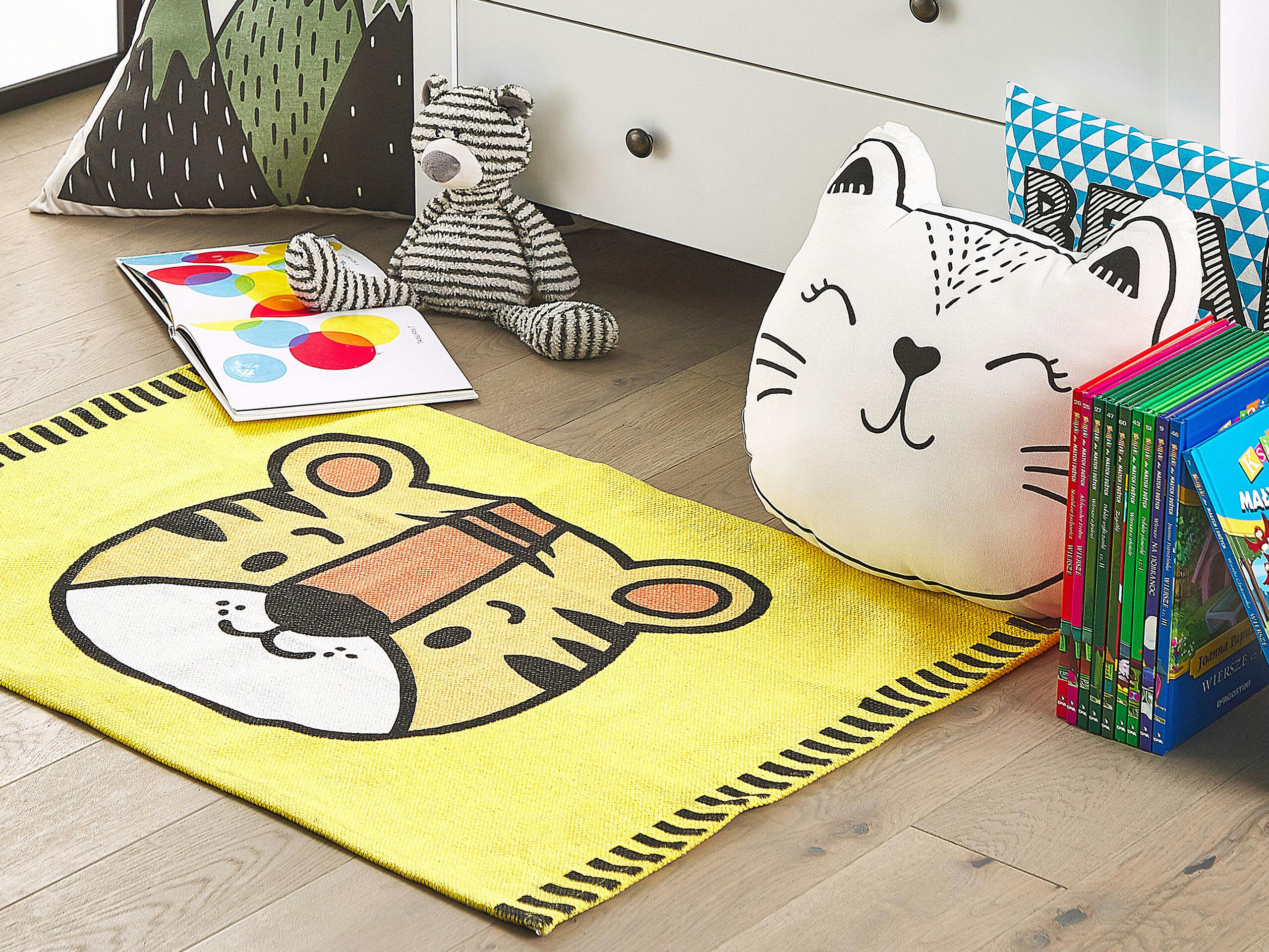 RANCHI - Tapis en tissu jaune 90x60cm