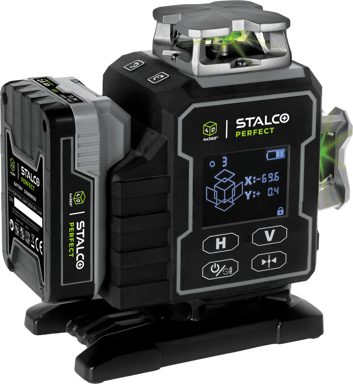 Laser krzyżowy 4D LLP4DG zielony STALCO PERFECT S058598012 STALCO PERFECT S058598012
