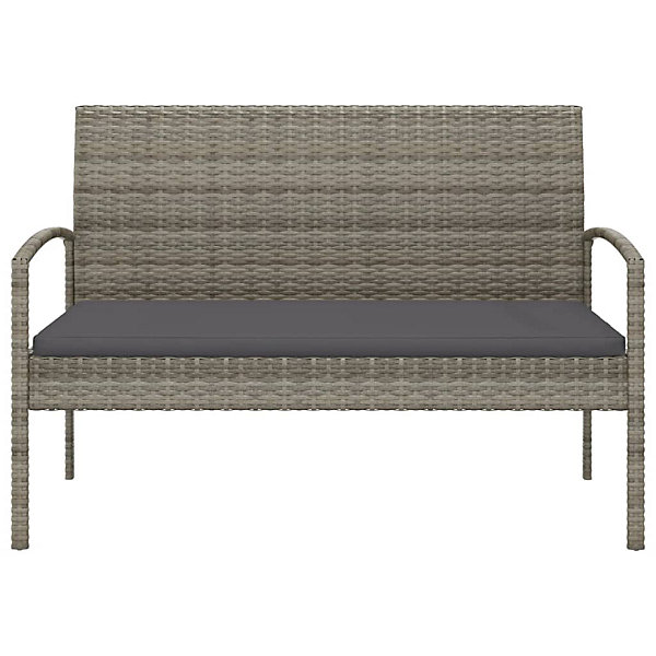 Banc de jardin meuble de patio resine gris Helloshop26