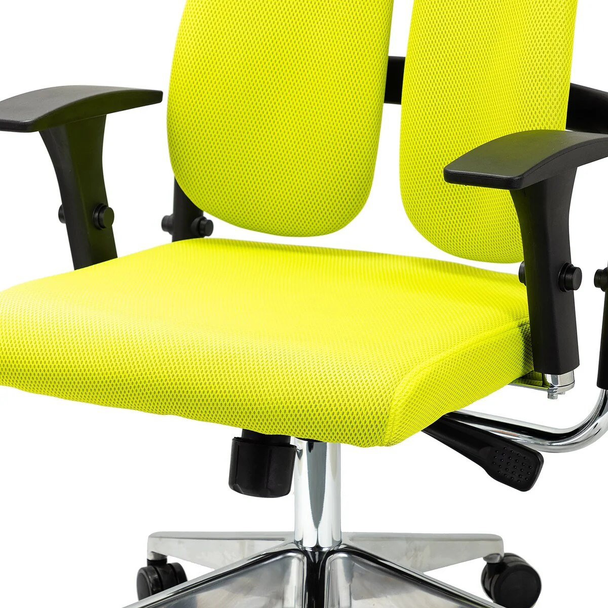 Technological and Futuristic Swivel Ergonomic Task Chair with Separated Backrest, Adjustable Arms, Back and Overall Height