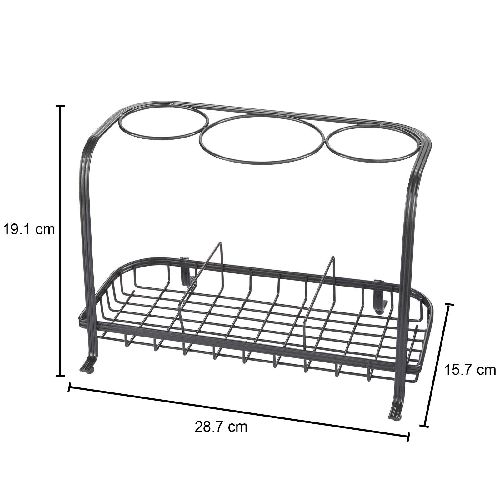 House of Home Freestanding Hair Dryer & Straighteners Holder Storage Stand Cable Tidy in Black