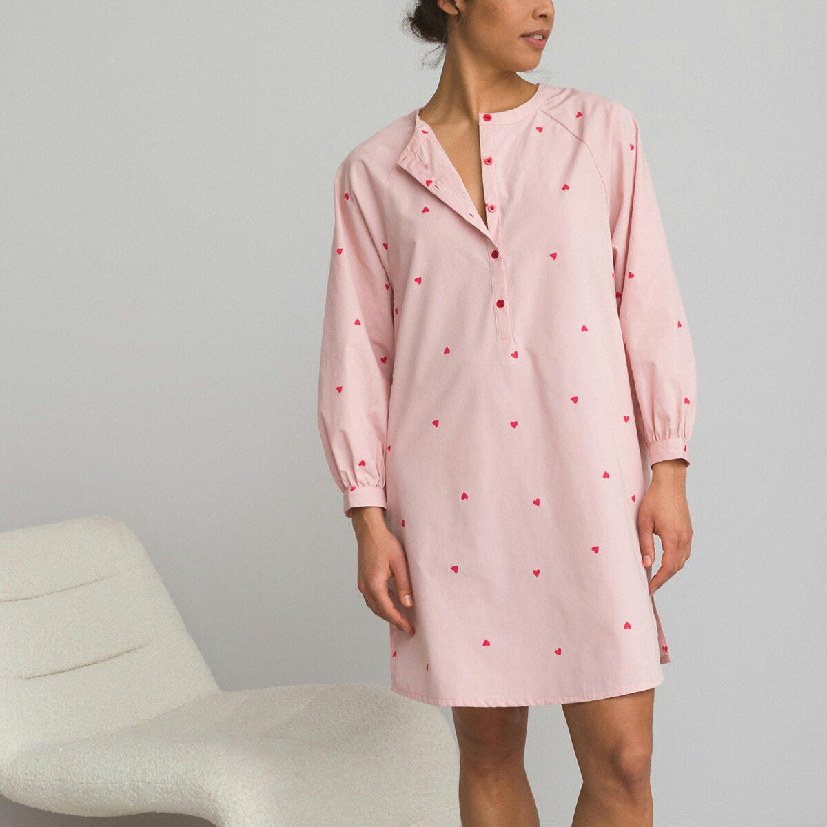 Chemise de nuit col tunisien