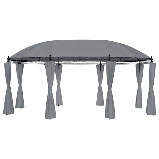 NNEVL Gazebo with Curtains 520x349x255 cm Anthracite