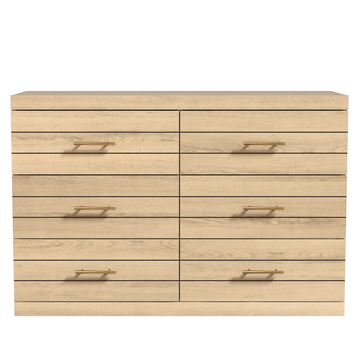 Pebbless 6 Drawer Oslo Oak 46.5 in. Teen Dresser