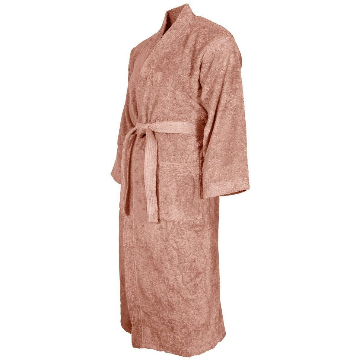 LUXURY - Peignoir col kimono en coton  Nude M