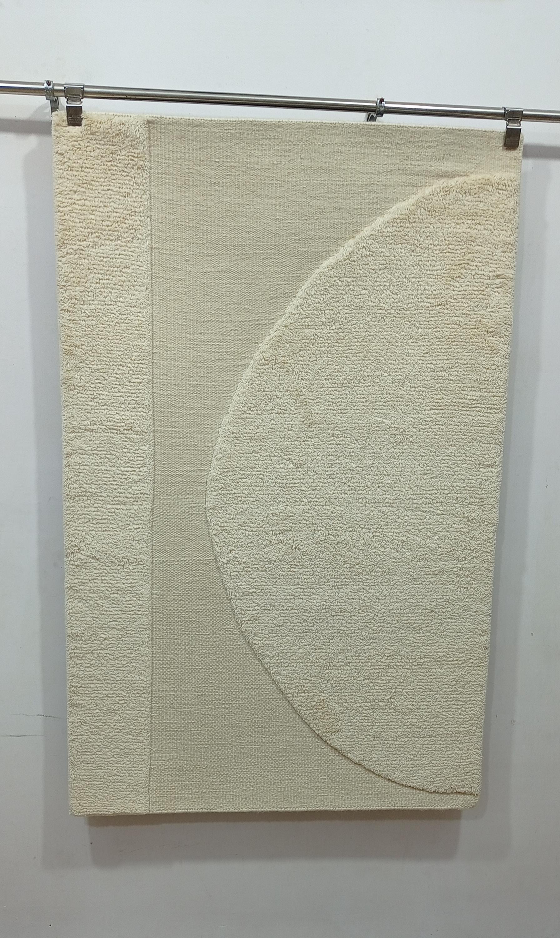 Handmade Wool Wall Hanging, Abstract Textile Art, Neutral Woven Tapestry, Japandi Boho Decor