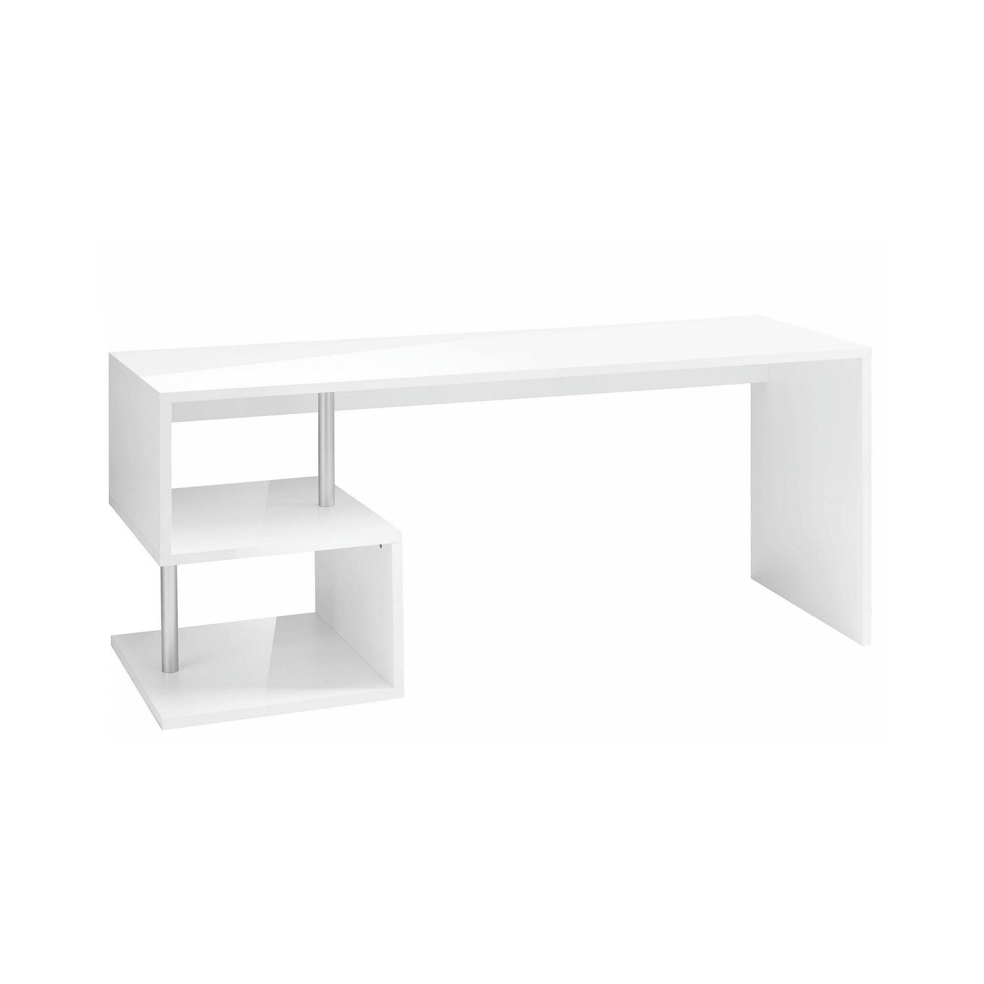 - Bureau moderne esse effet bois blanc brillant