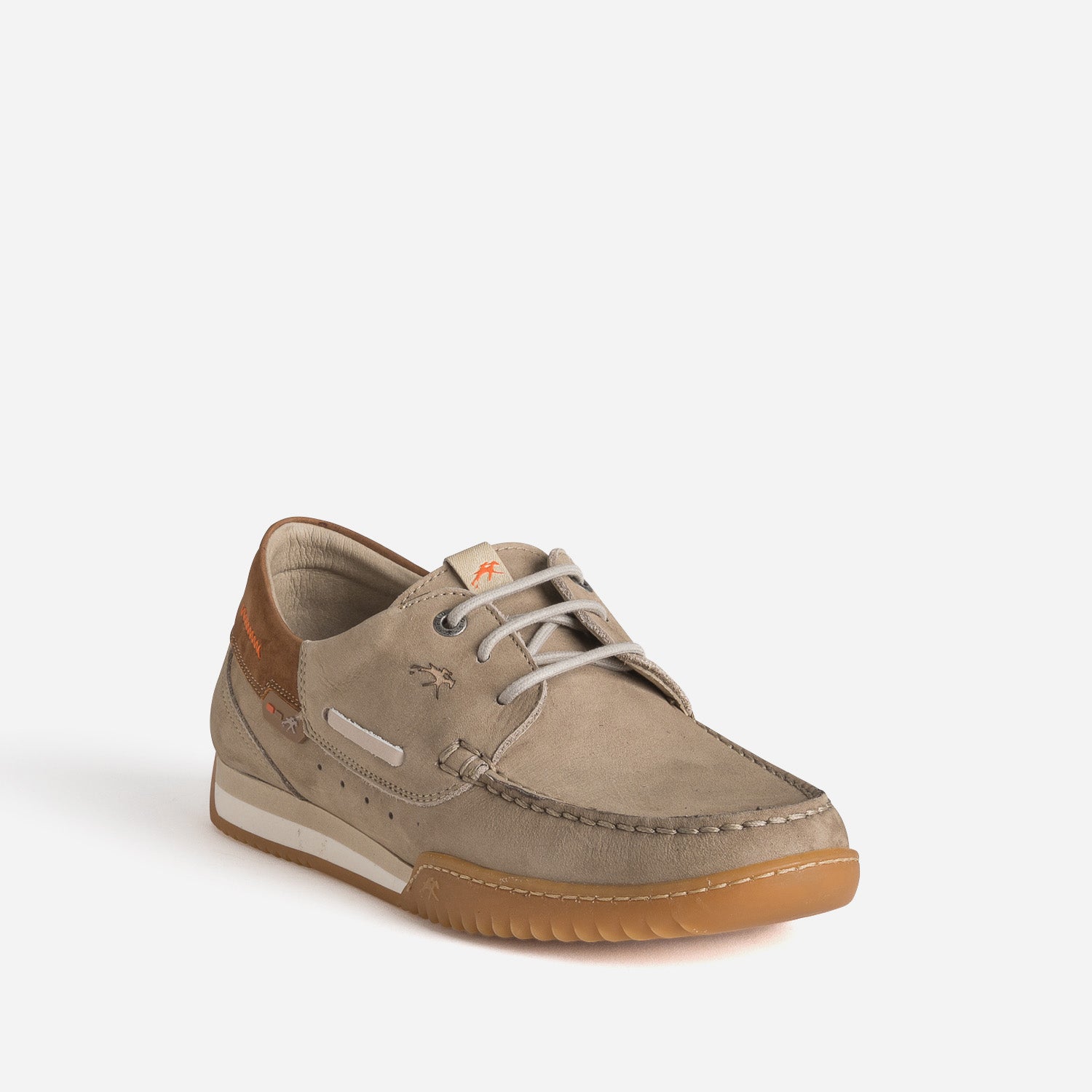 Chaussure bateau FLUCHOS taupe cuir nubuck