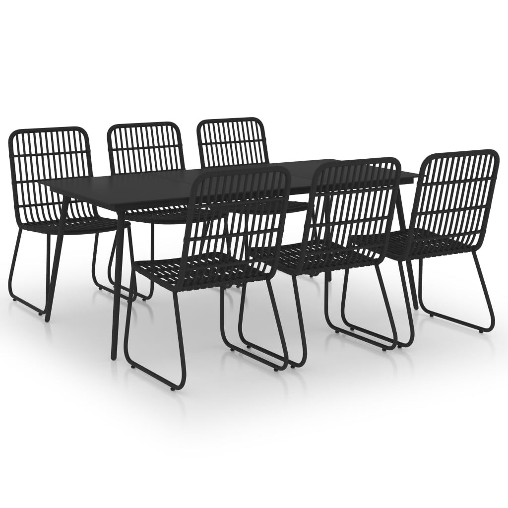 Zestaw mebli ogrodowych Czarny 190 cm table length Technorattan vidaXL