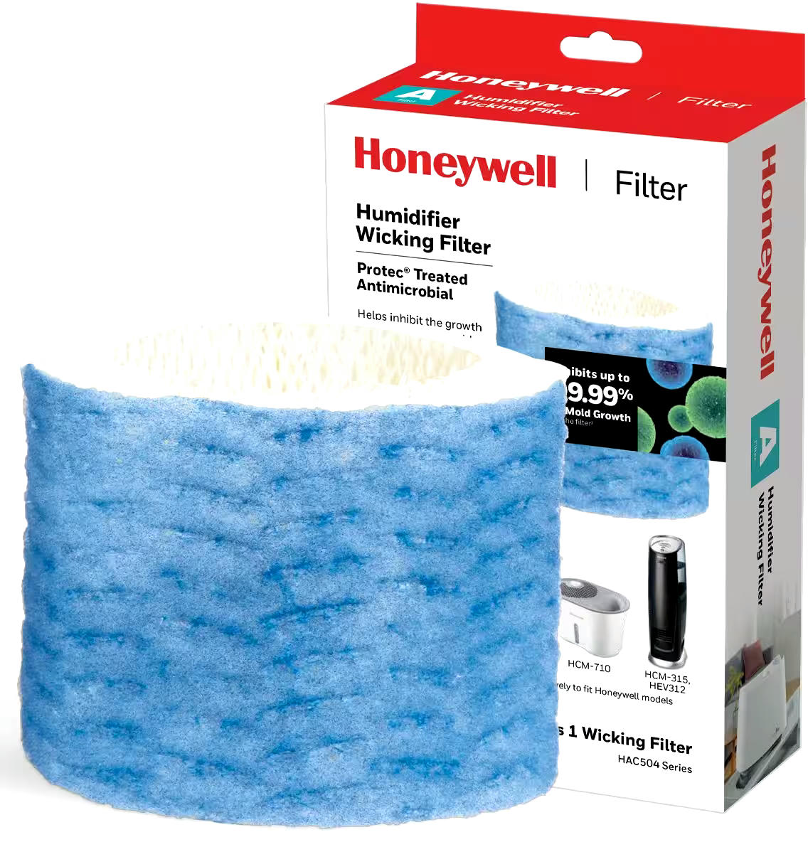 Certified Honeywell HAC504PFC Replacement Humidifier Wicking Filter, Protec® Antimicrobial Treated, Filter A