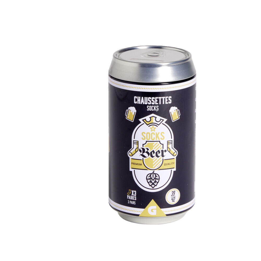 Lot de 3 paires de chaussettes mixtes design bière 39/42