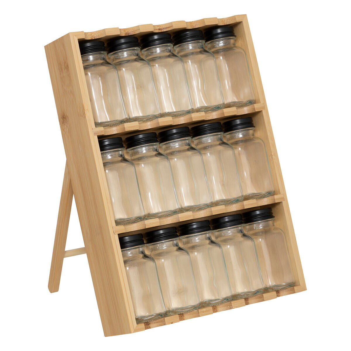 Conjunto de frascos para especiarias CUISINE em bambu